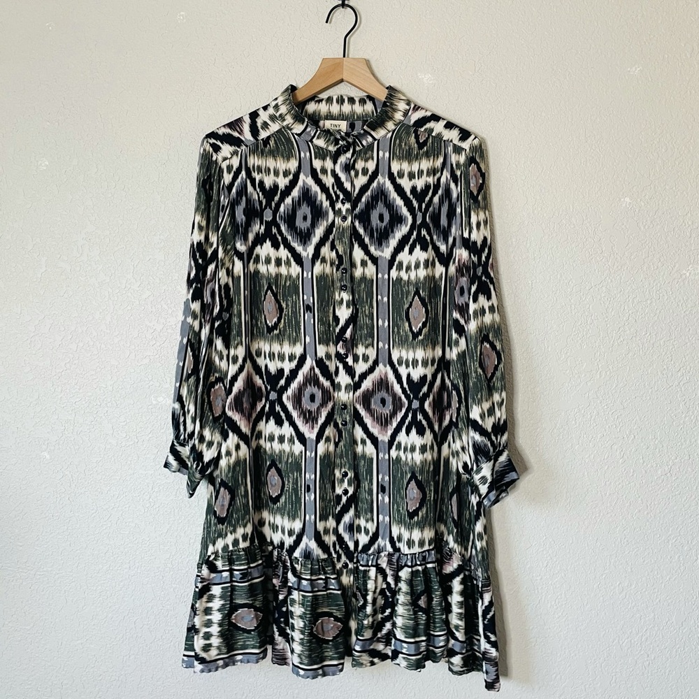 Anthropologie Tiny petites Boho Print Drop Waist Swing Dress Tunic